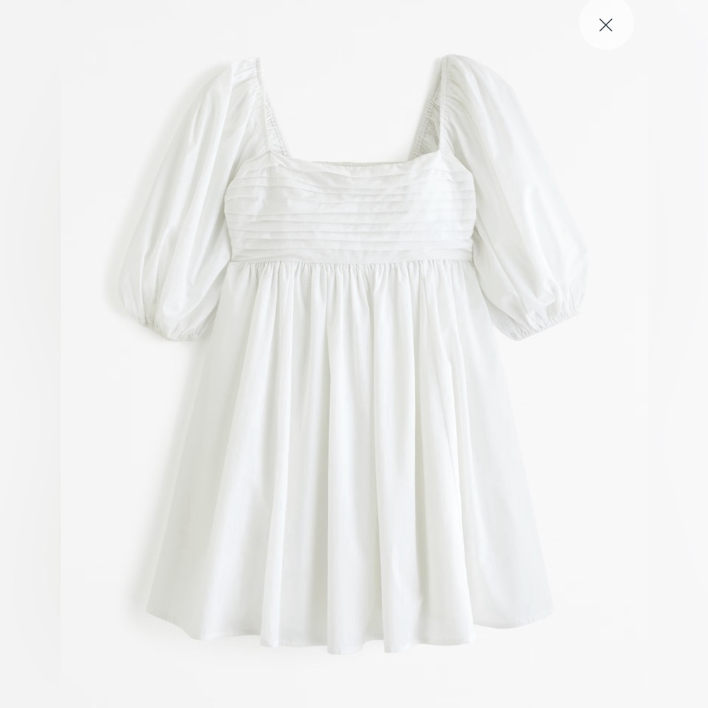 Abercrombie Emerson Poplin Puff Sleeve Mini Dress White Size Small